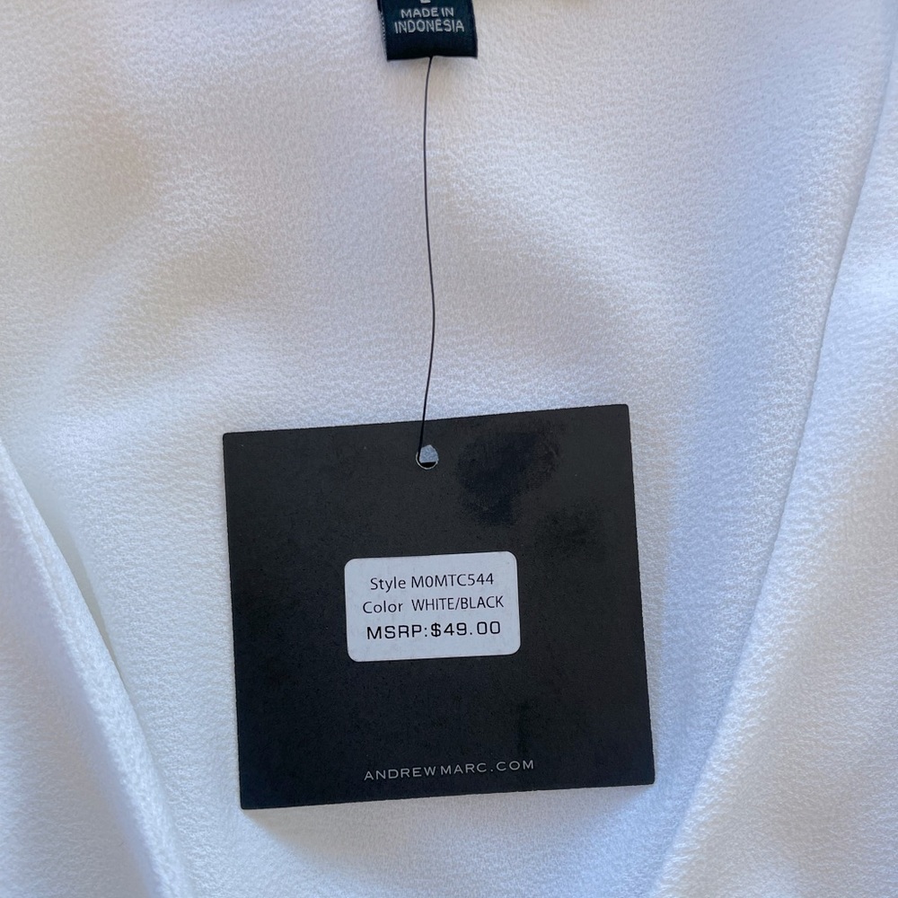 Marc New York White/Black Long Sleeve Women’s Blouse Size Large - Picture 8 of 8